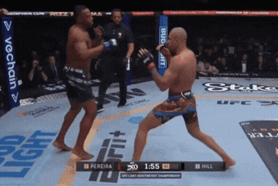 Pereira Fighting Hill In UFC Fight GIF