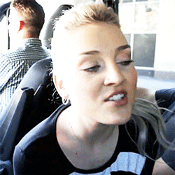 Perrie Edwards Pony Tail Inside A Vehicle GIF