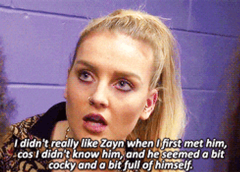 Perrie In Pony Tail While Talking About Zayn GIF