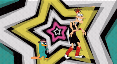 Perry The Platypus Dancing With Cartoon Character GIF
