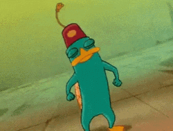 Perry The Platypus Dancing With Eyes Closed GIF