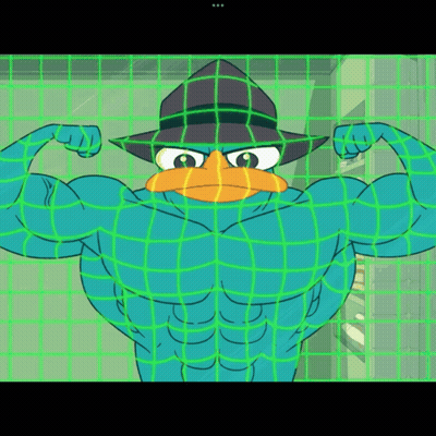 Perry The Platypus Flexing Muscles GIF