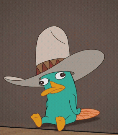 Perry The Platypus Held By Two People GIF