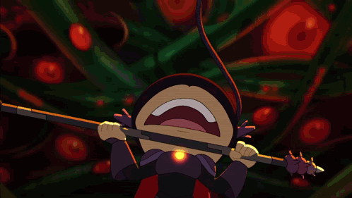 Perry The Platypus Kicking Monster With Spear GIF