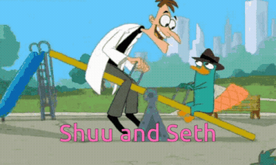 Perry The Platypus On Seesaw Saying Shuu And Seth GIF
