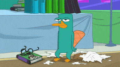 Perry The Platypus Pointing In Hat GIF