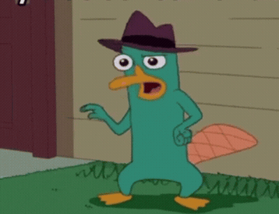 Perry The Platypus Pointing In Hat GIF
