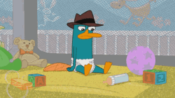 Perry The Platypus Putting Water In Its Underwear GIF