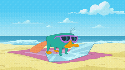 Perry The Platypus Running On Red Surface GIF