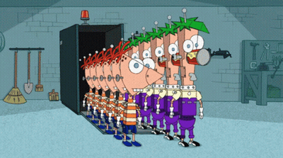 Perry The Platypus Standing In Front Of Safe GIF