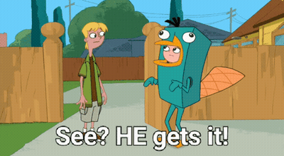 Perry The Platypus Standing Next To Boy GIF