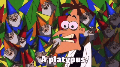 Perry The Platypus Surrounded By Gnomes Saying A Platypus GIF