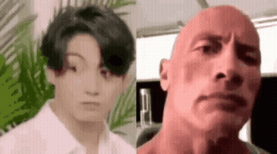 Person And Rock Close Up Faces GIF
