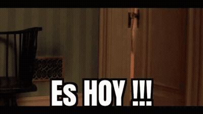 Person At Door With Es Hoy!!! GIF