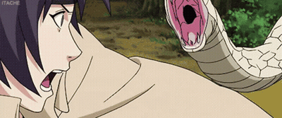 Person Attacked By Snake With Itache GIF