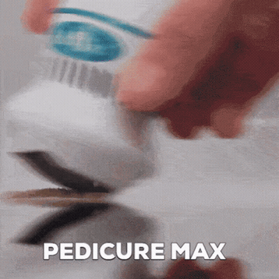 Person Brushing Nails With Toothbrush Pedicure Max GIF