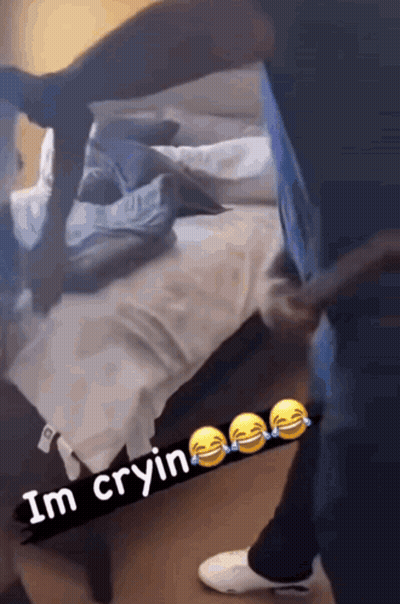 Person By Bed Saying I'm Cryin GIF