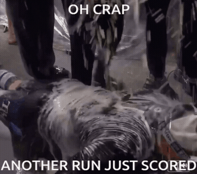 Person Covered In Foam Oh Crap Another Run Just Scored GIF