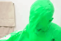 Person Covered In Green Slime GIF