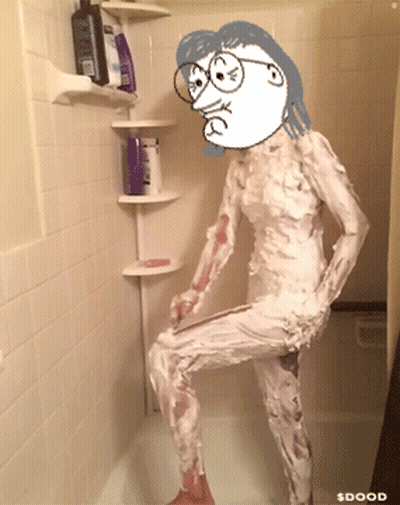 Person Covered In Shaving Cream Saying Sdood GIF