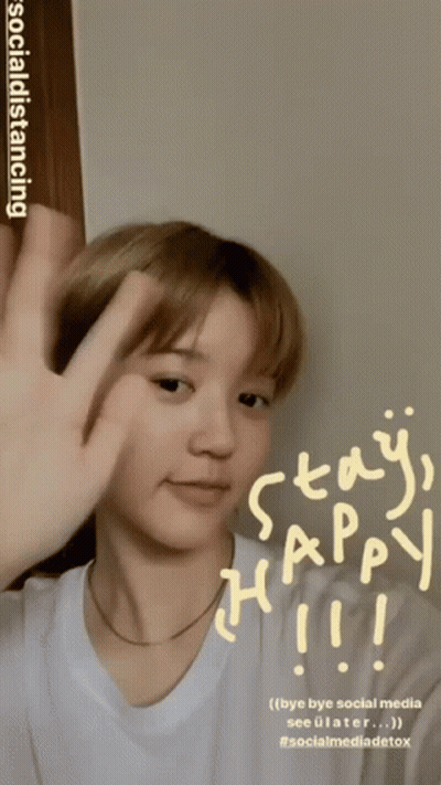 Person Covering Face Saying Stay Happy GIF