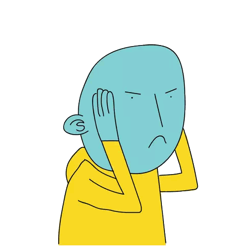 Person Covering Face With Hand Sticker