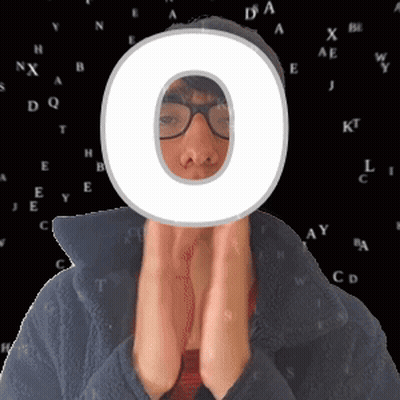 Person Covering Face With Letter O GIF