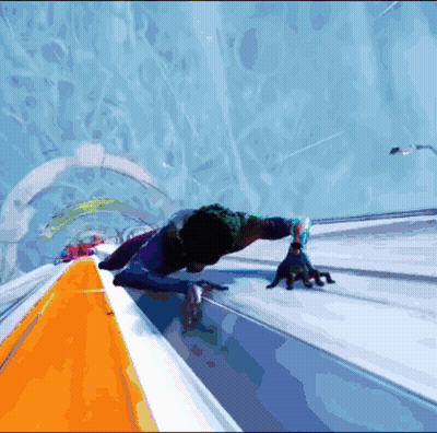 Person Crawling Down Staircase GIF