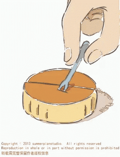 Person Cutting Cake With Fork Copyright 2013 Summerplanstudio GIF