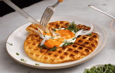 Person Cutting Food On Plate Saying Food52 GIF