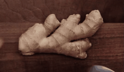Person Cutting Ginger With Knife GIF