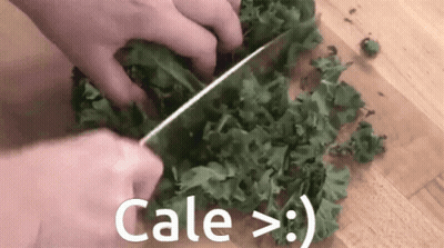 Person Cutting Kale With Knife GIF