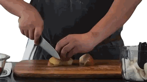 Person Cutting Vegetables With Stainless Steel Knife Sticker