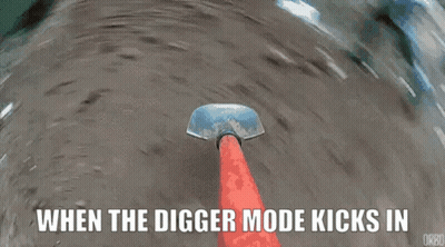Person Digging In Dirt When The Digger Mode Kicks In GIF