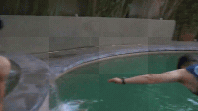 Person Diving Into Pool GIF