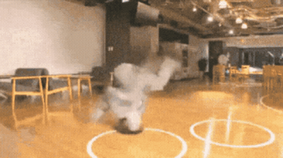 Person Doing Trick On Basketball Court GIF
