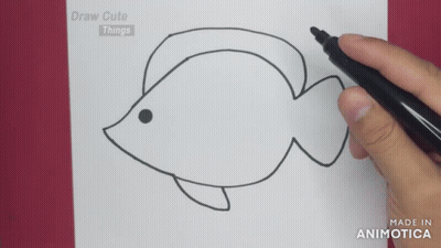 Person Drawing A Fish GIF