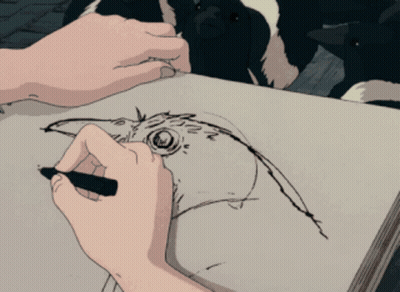 Person Drawing Bird With Marker GIF