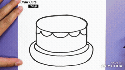 Person Drawing Cake With Text Draw Cute Things GIF
