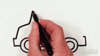 Person Drawing Car With Marker Made In Animotica GIF