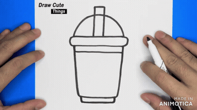 Person Drawing Cup With Straw Draw Cute Things GIF
