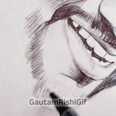 Person Drawing Face With Pen Gautamrishigif