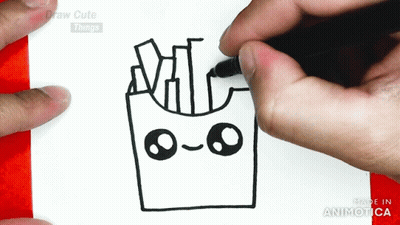 Person Drawing French Fries With Marker GIF