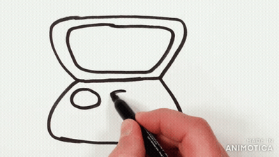 Person Drawing Makeup Palette With Black Marker GIF