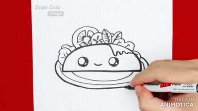 Person Drawing Taco With Zebra Pen GIF