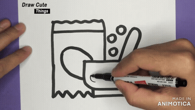 Person Drawing With Pen Saying Draw Cute Things GIF