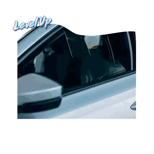 Person Driving Car Level Up Sticker