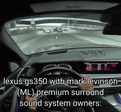 Person Driving Lexus GS350 With Mark Levinson Audio GIF