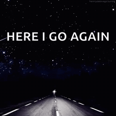 Person Driving Night Starry Sky Here I Go Again GIF