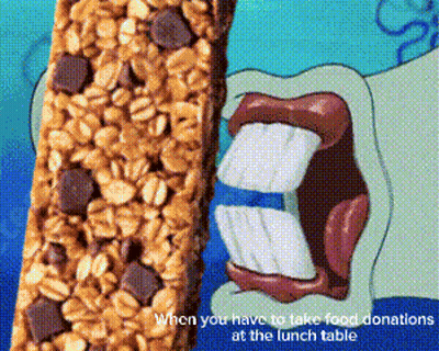 Person Eating Granola Bar With Chocolate Chips GIF